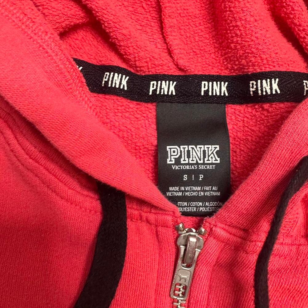 Victorias Secret PINK In the Color Pink Size Small Full Zip Hooded Jacket Light - Picture 2 of 5
